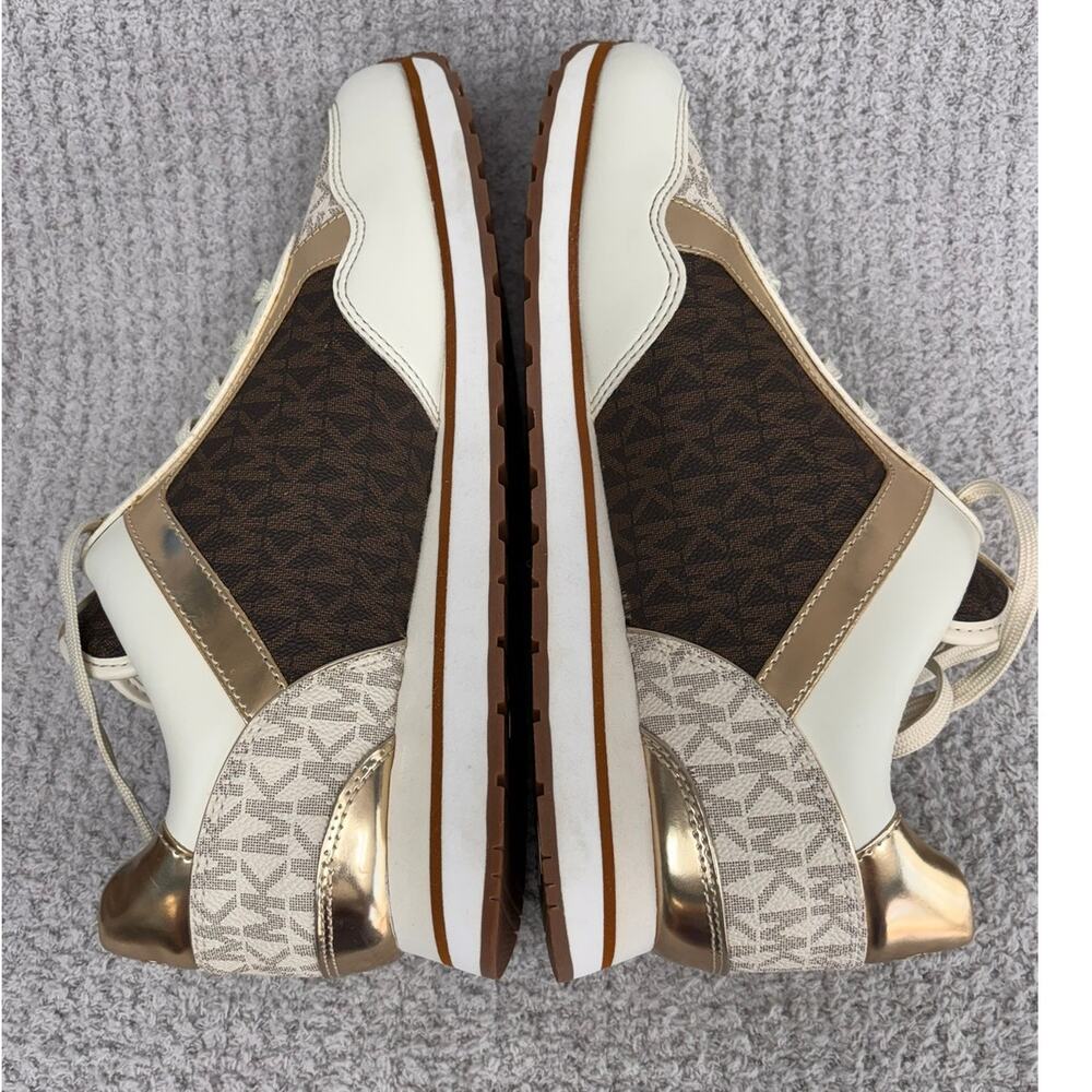 Michael Michael Kors Women's Cream Brown Logo Print Casual Shoes Size 11 #80693 - Picture 3 of 7
